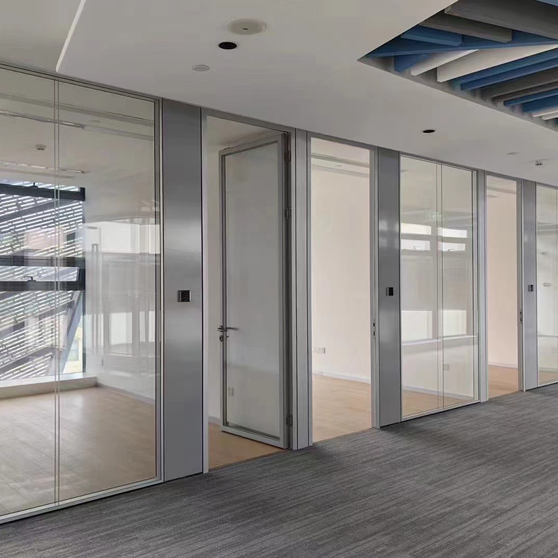 Double Glazed Movable Walls Customized Meeting Partition Wall with Tempered Glass Aluminum Frame